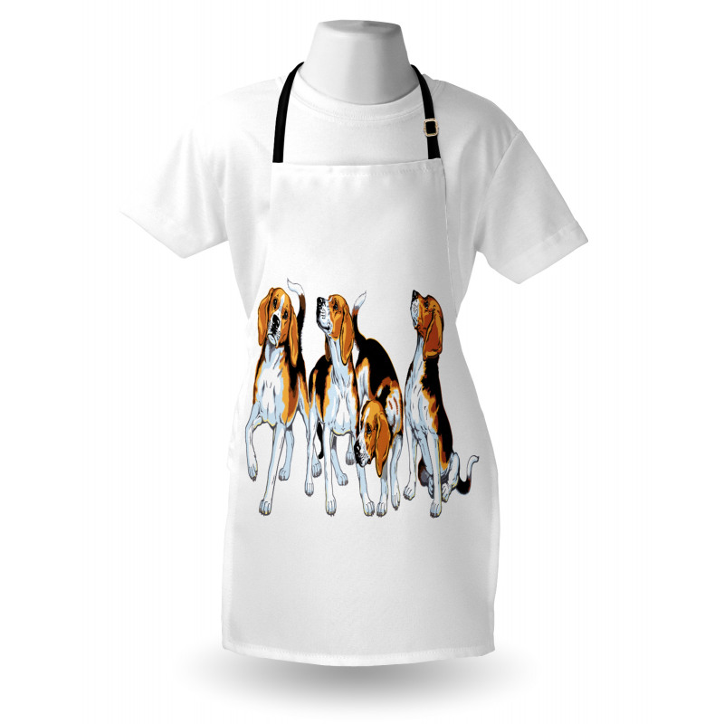 4 Beagle Hounds Play Apron