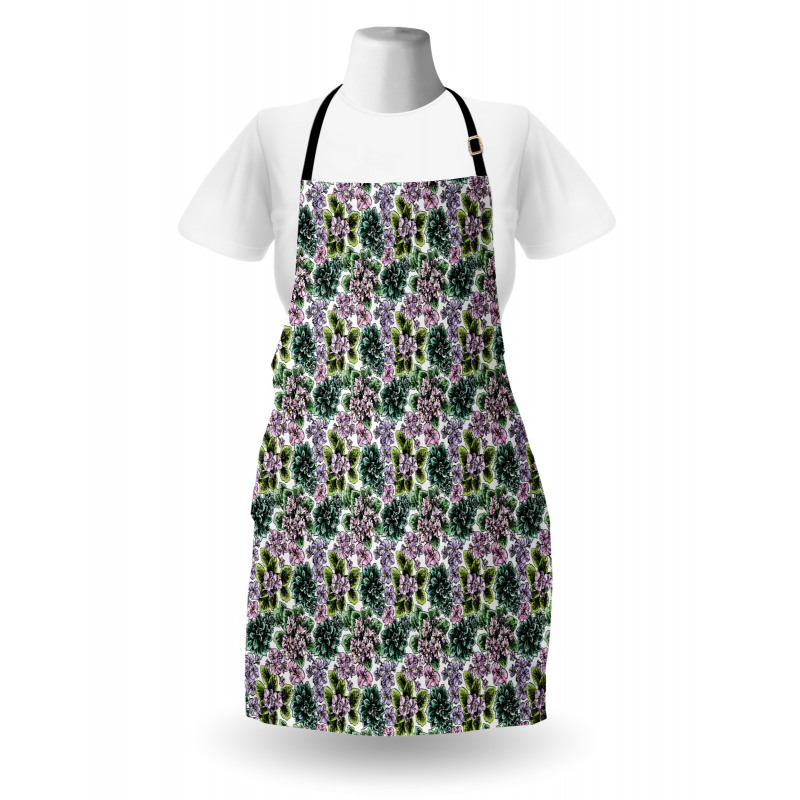 Violet Peonies Apron