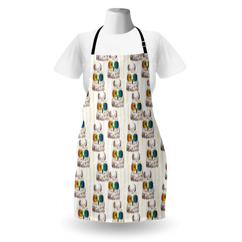Funny Birds with Glasses Apron