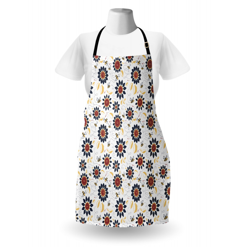 Sunflowers and Funny Bees Apron