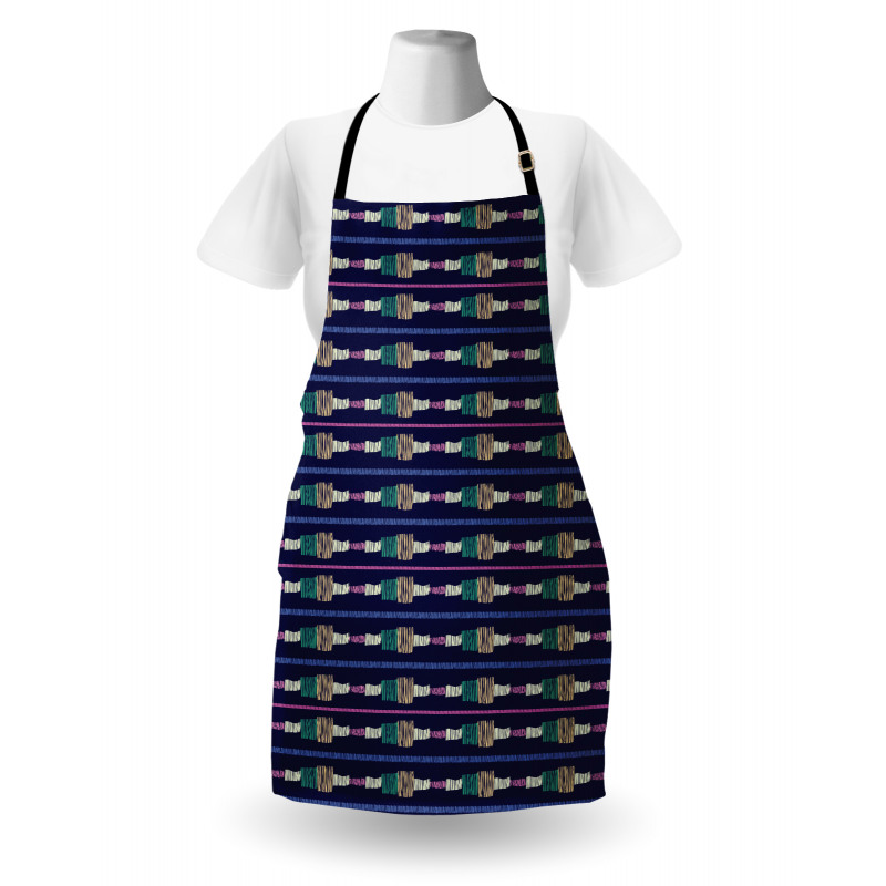 Grunge Doodle Stripes Apron