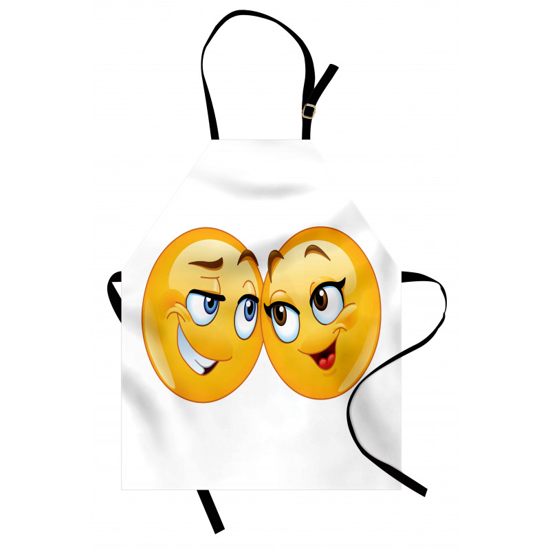 Loving Emoticon Couple Apron