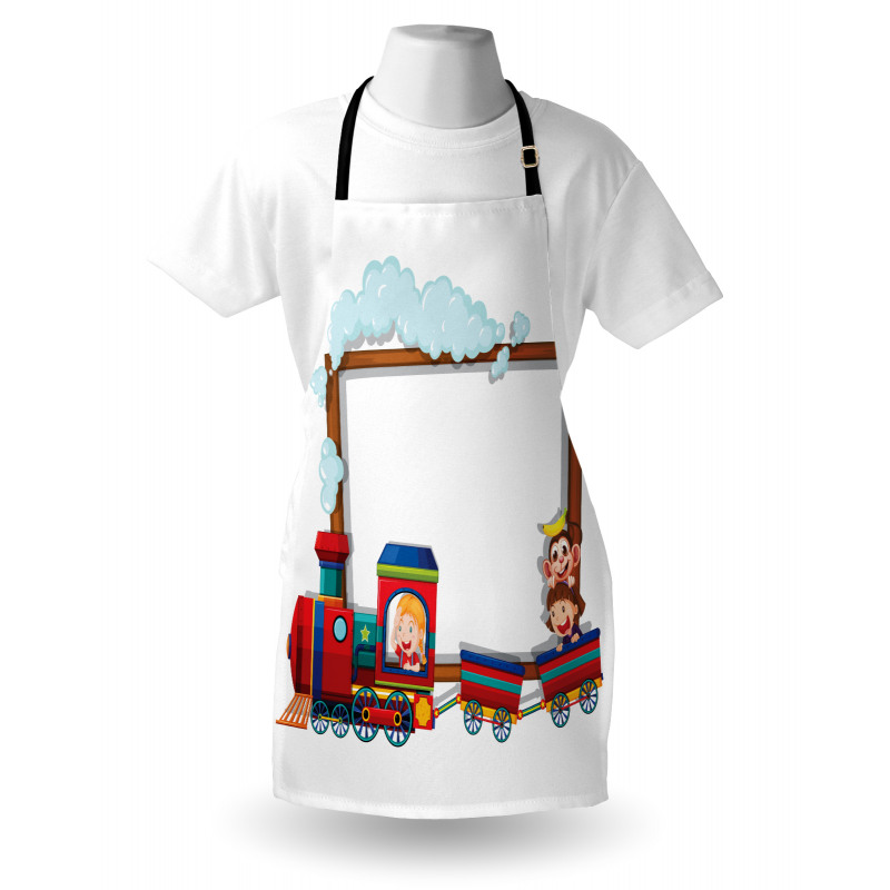 Children on Cartoon Train Apron