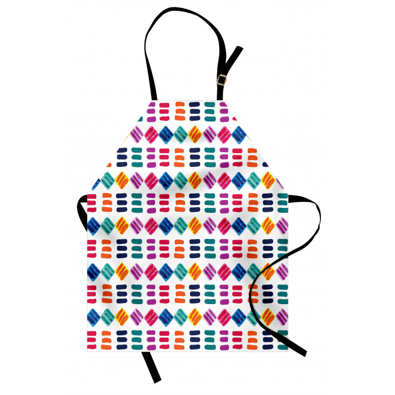 Rengarenk Mutfak Önlüğü Soyut Tarzda Çizili Kare Şekiller Model