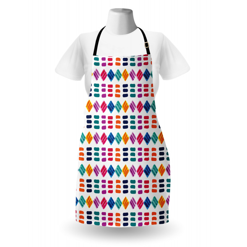 Watercolor Squares Lines Apron