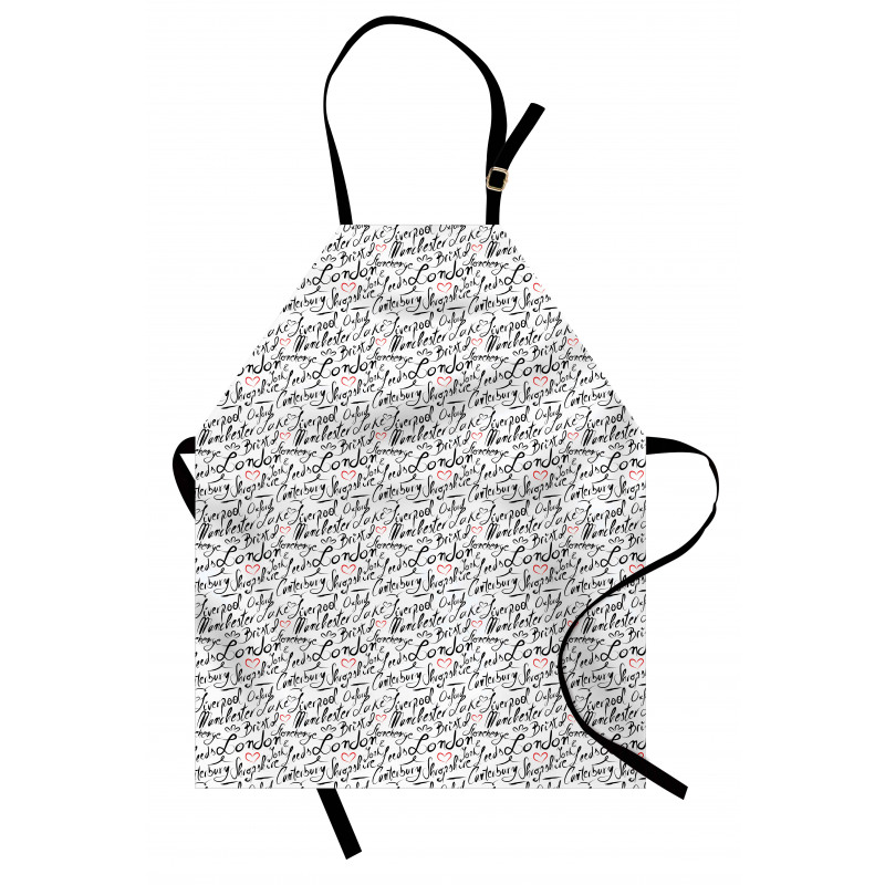 Hand Lettering Cities Apron