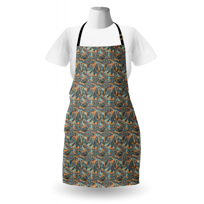 Leaves with Paintbrush Apron