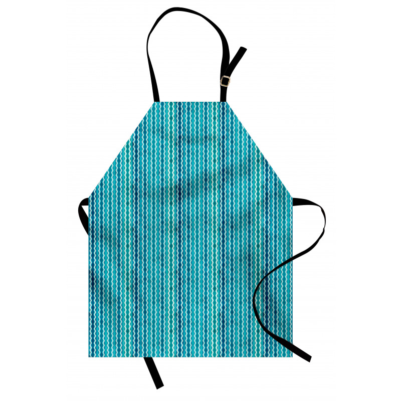 Modern Mutfak Önlüğü Kıvrımlı Dikey Şeritler Soyut Şekiller Model