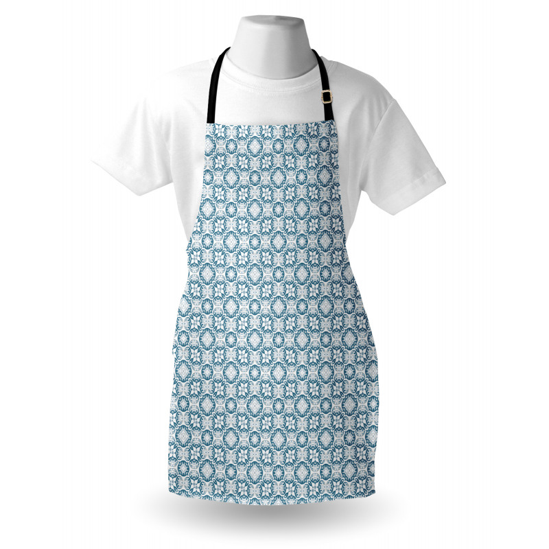 Blue Toned Curls Design Apron