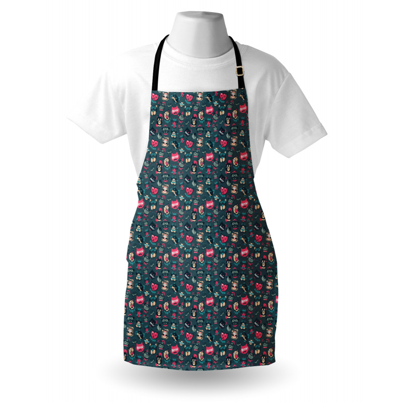 Funny Kitty Characters Apron