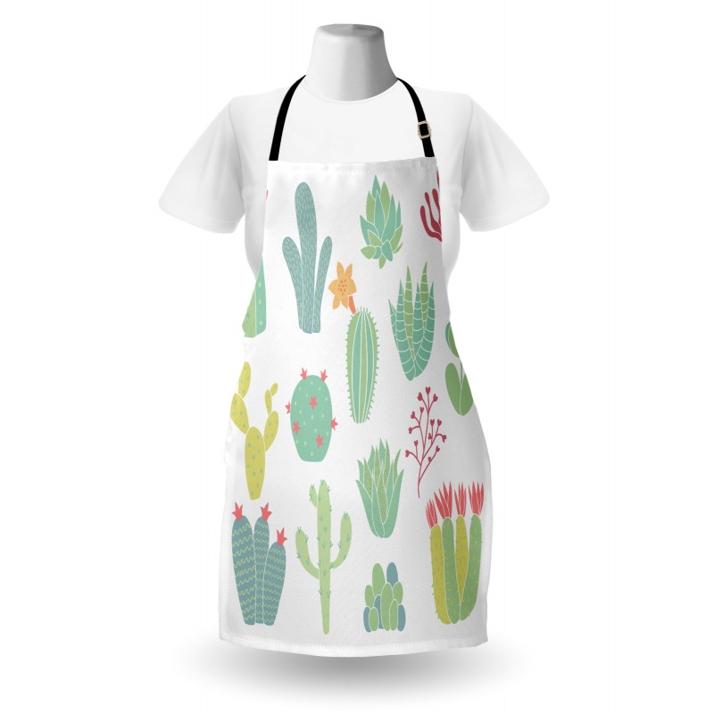 Hand Drawn Style Cacti Apron