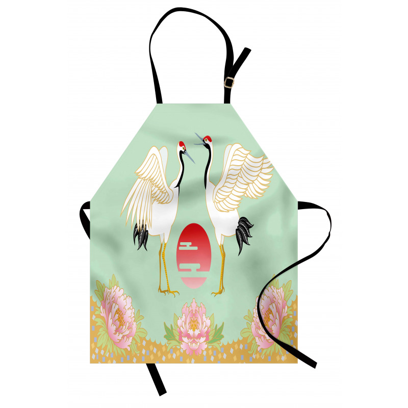 Japanese Cranes Sunrise Apron