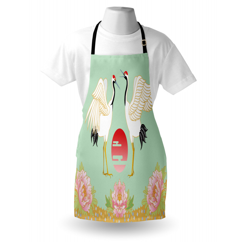 Japanese Cranes Sunrise Apron