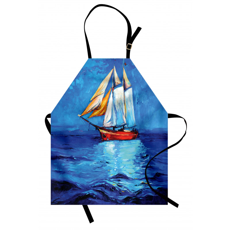 Oil Paint Style Sailship Apron