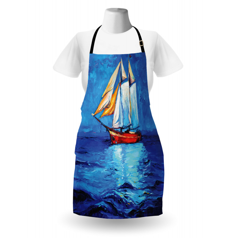 Oil Paint Style Sailship Apron