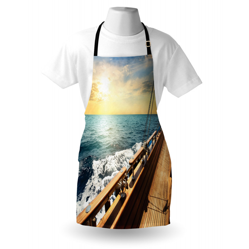 Yacht on Sea Sunset Apron