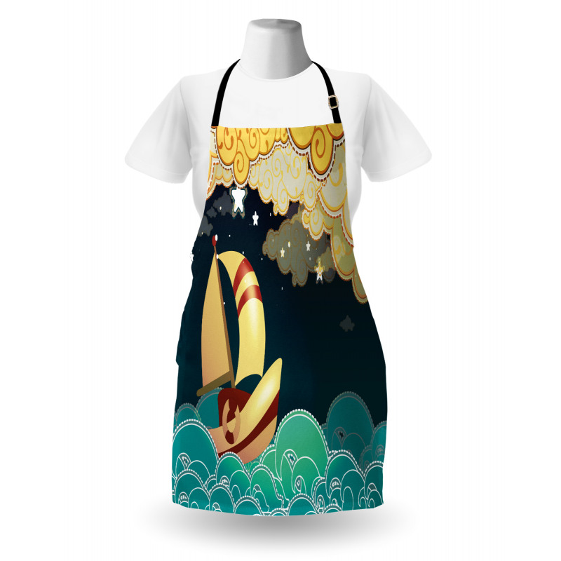 Fantasy Night Sea Waves Apron