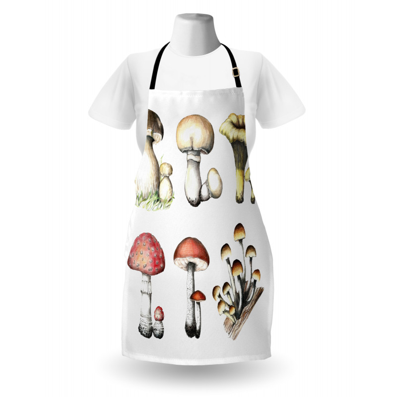 Hand Drawn Fungus Apron