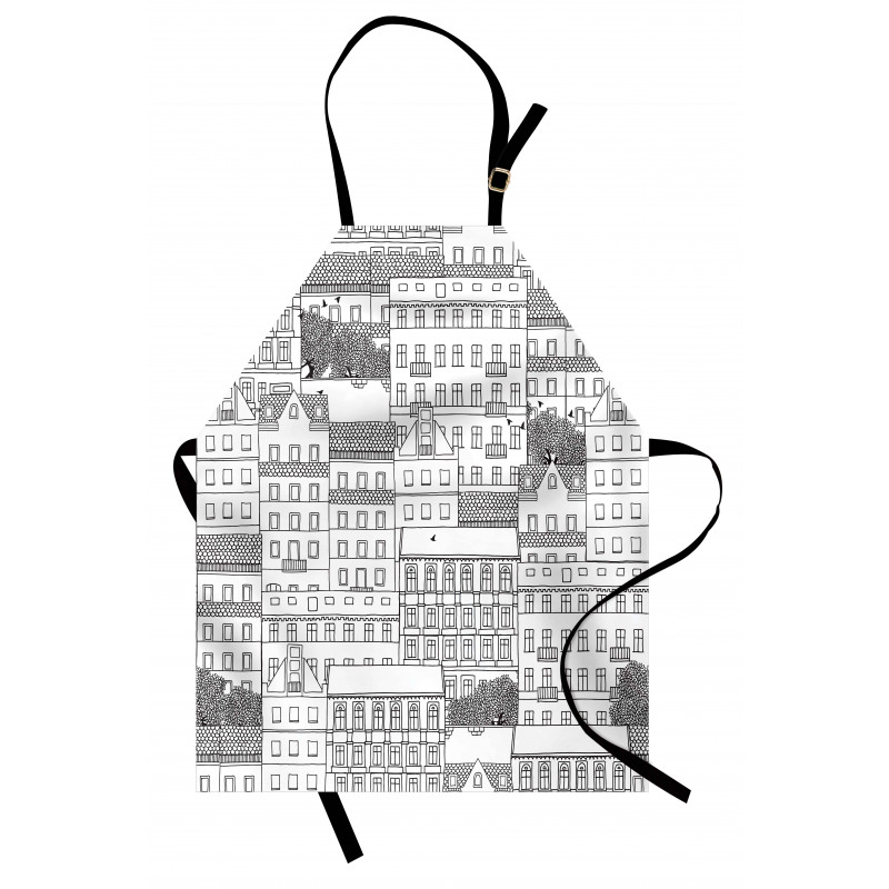 Hand Drawn Houses Town Apron