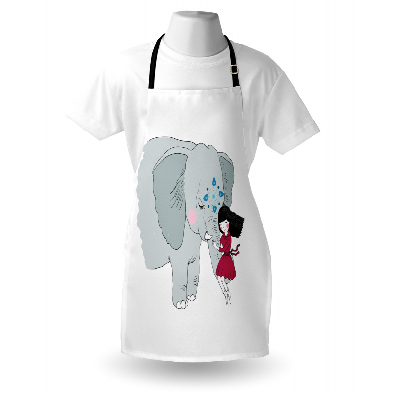 Girl on Trunk of Elephant Apron