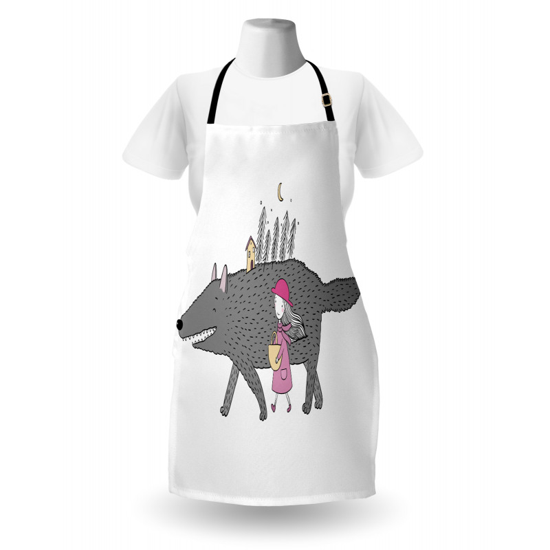 Girl with a Giant Wolf Apron