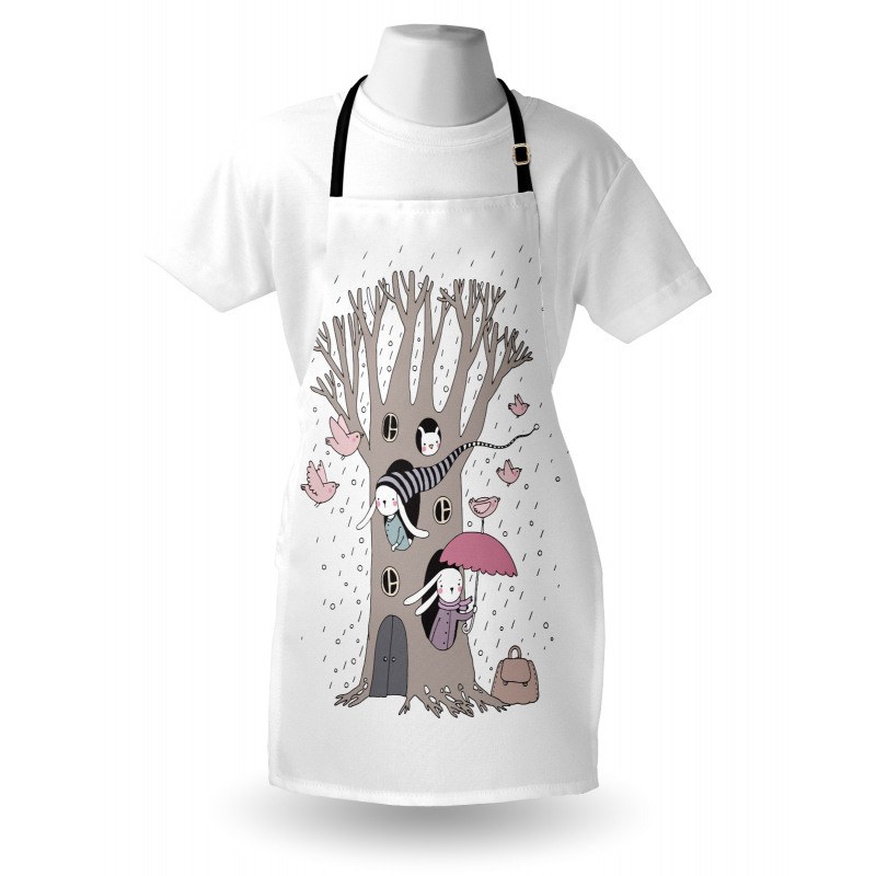 Bunny Family Rain Birds Apron