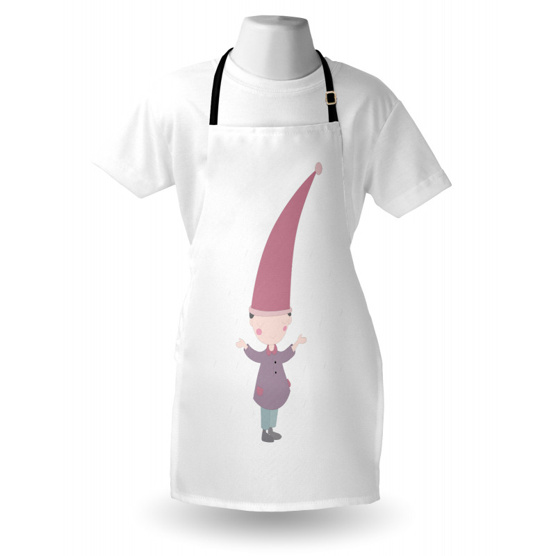 Cartoon Gnome Under Rain Apron