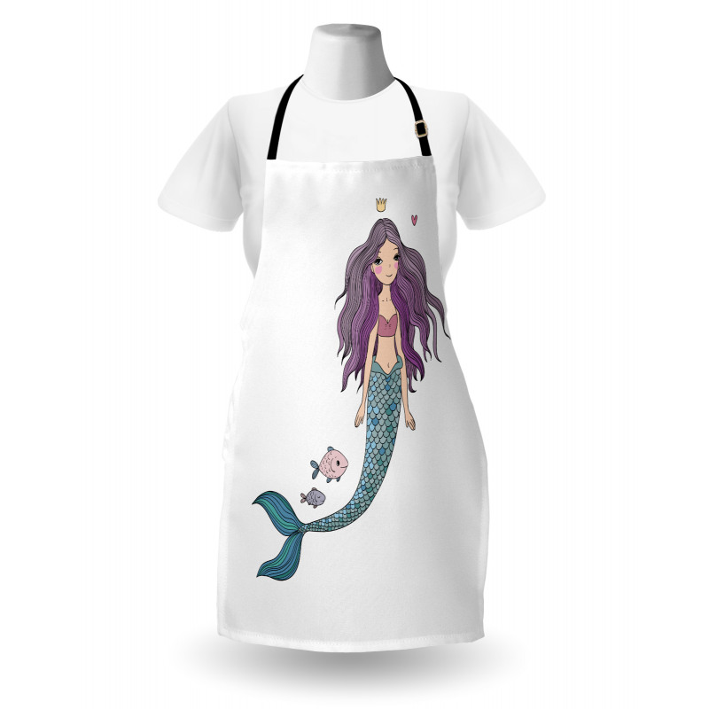 Cartoon Mermaid Princess Apron