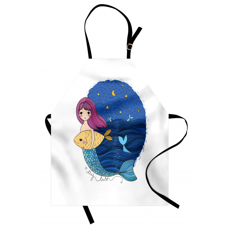 Mermaid Fish Night Sea Apron