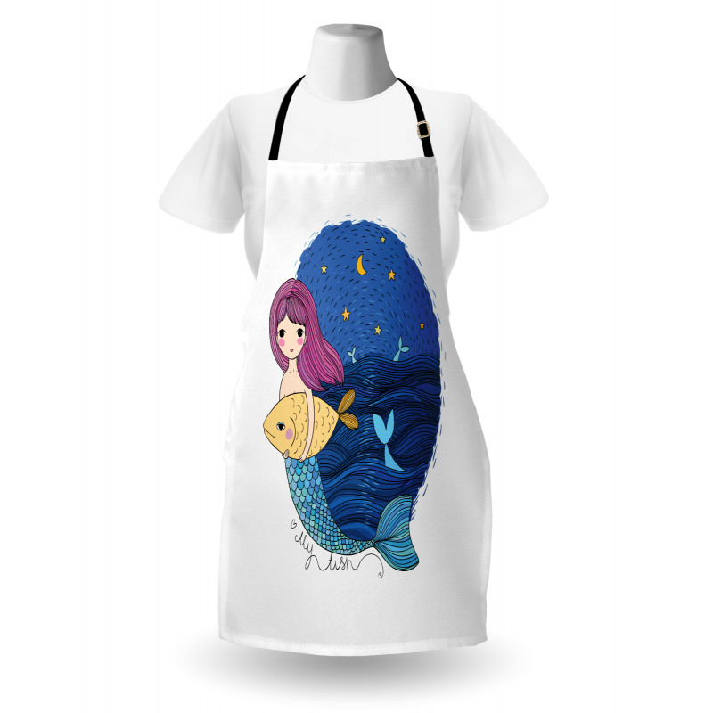 Mermaid Fish Night Sea Apron