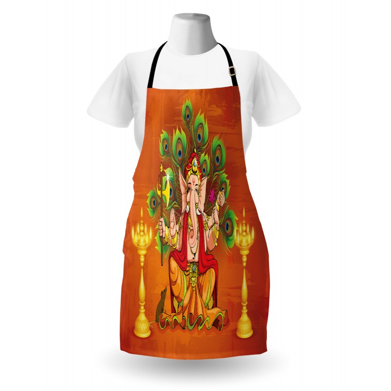 Asian Throne and Peacock Apron