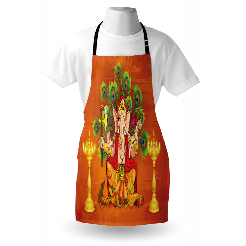 Asian Throne and Peacock Apron