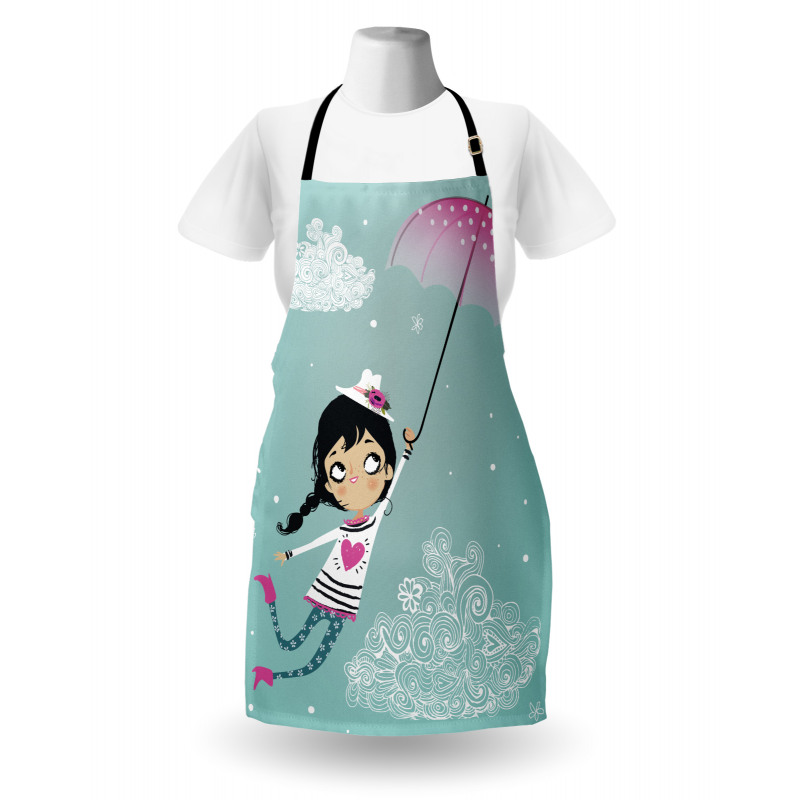 Girl with Pink Umbrella Apron