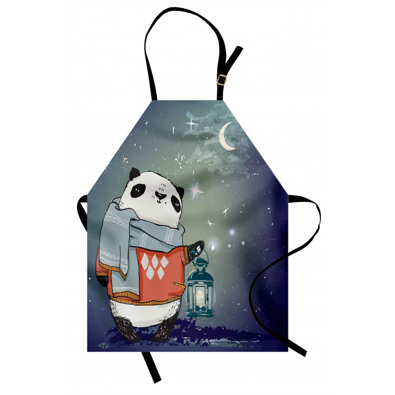 Panda Bear Winter Night Apron