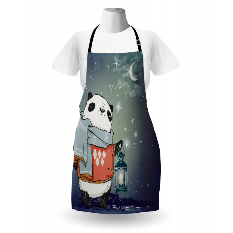 Panda Bear Winter Night Apron