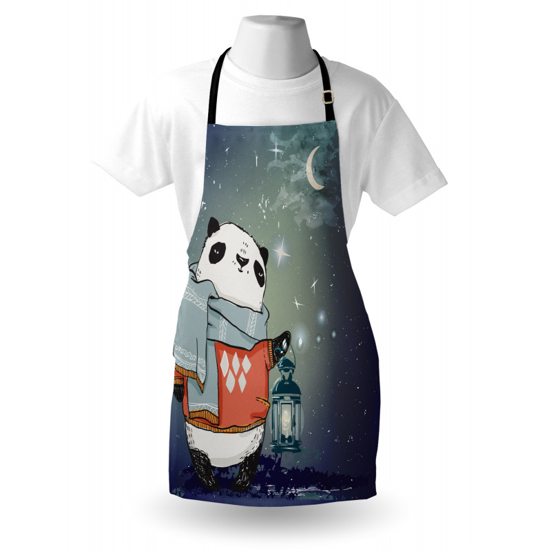 Panda Bear Winter Night Apron