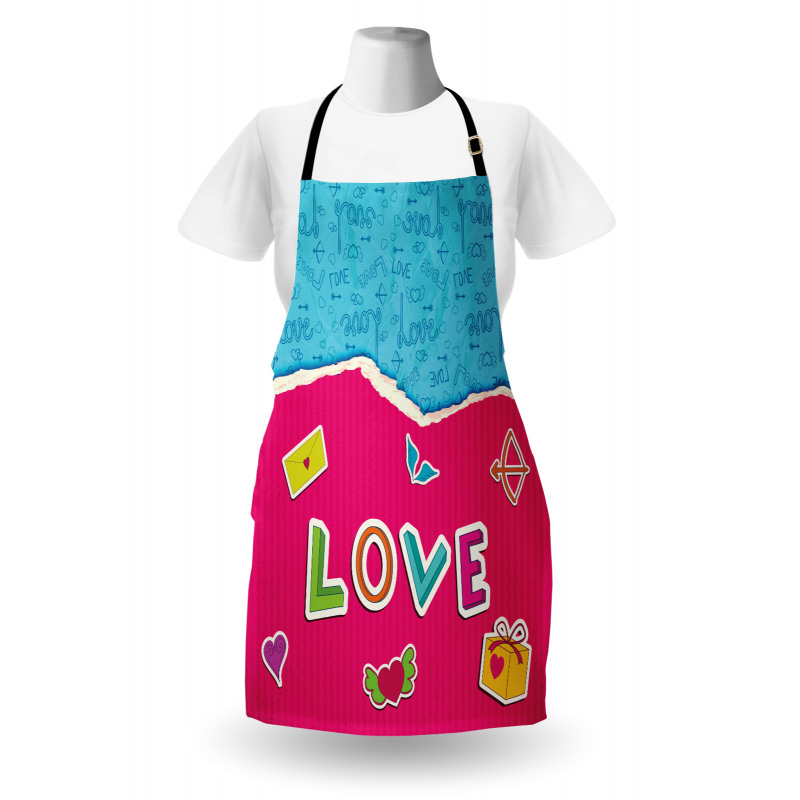 Sevgi Mutfak Önlüğü Sevgililer Günü Temalı Aşk Yazılı Görsel