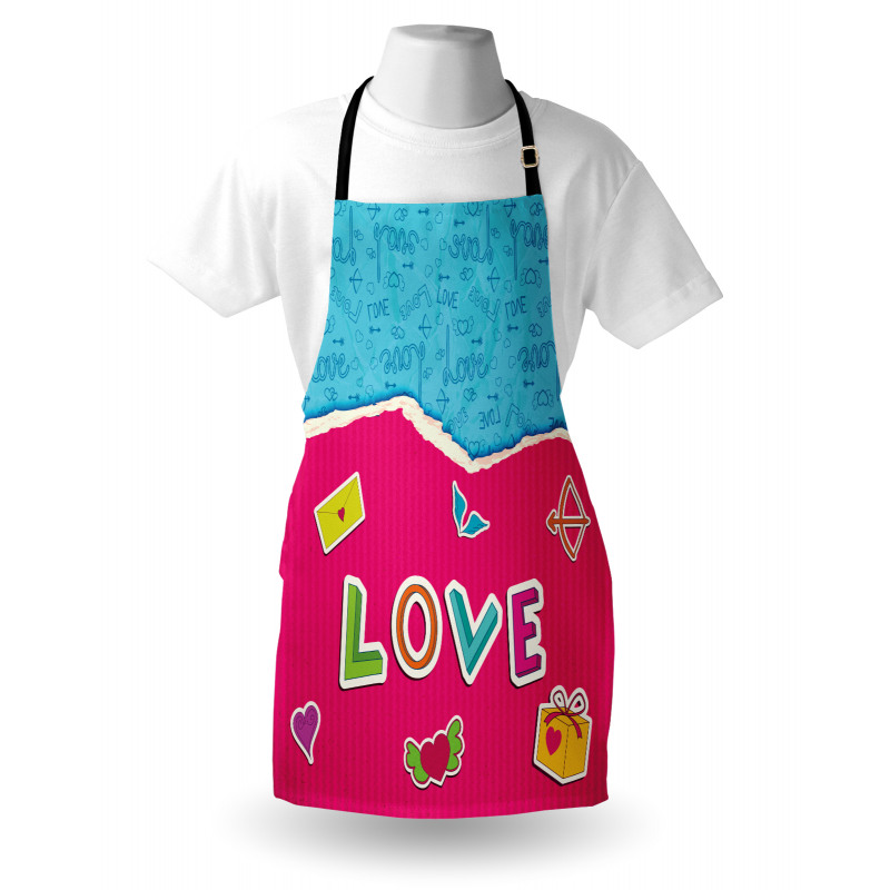 Sevgi Mutfak Önlüğü Sevgililer Günü Temalı Aşk Yazılı Görsel