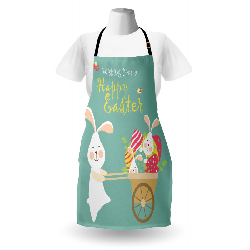 Smiling Bunny Eggs Apron