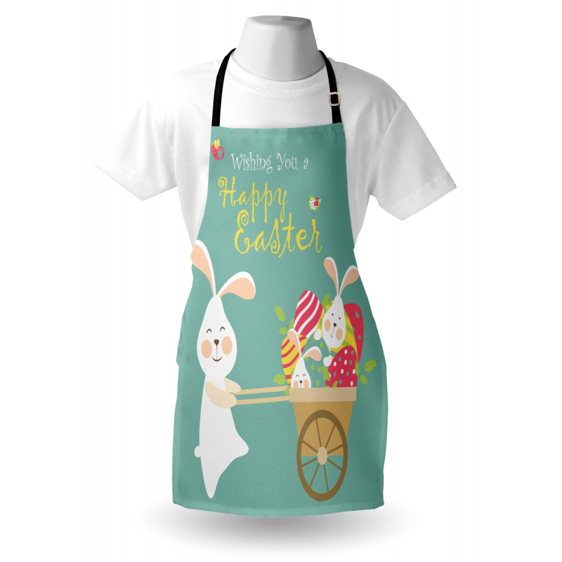 Smiling Bunny Eggs Apron