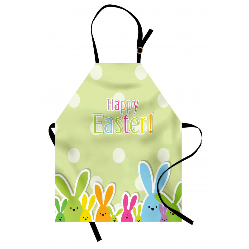 Colorful Cartoon Bunnies Apron