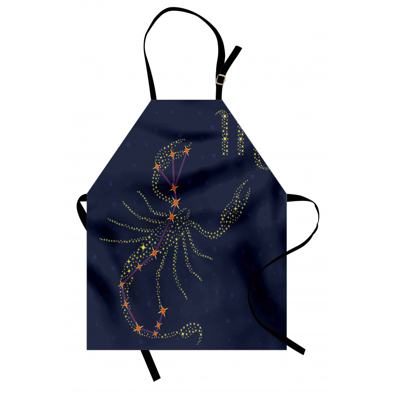 Burç Mutfak Önlüğü Yıldız Haritalı Astrolojik Akrep Sembolü Model