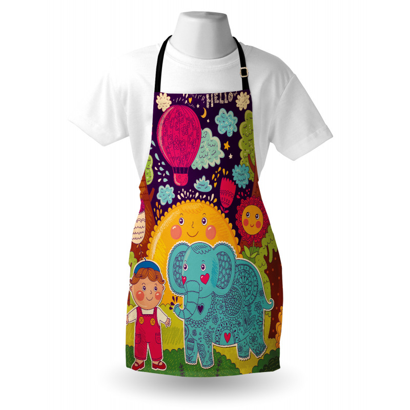 Cartoon Smiling Sun Apron