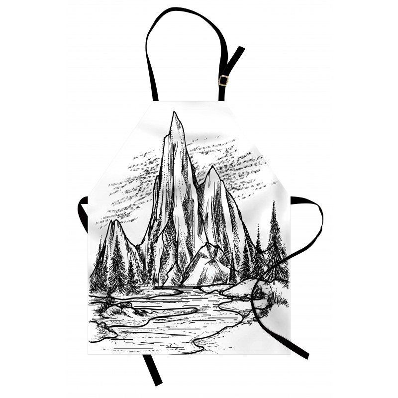 Sketchy Lake Trees Apron