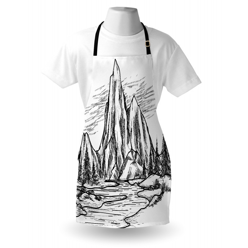 Sketchy Lake Trees Apron