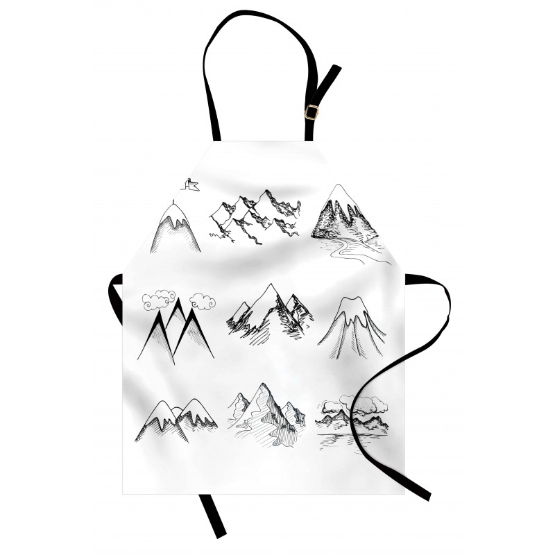 Snowy Peaks Doodle Apron