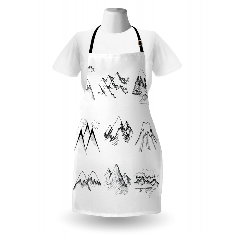 Snowy Peaks Doodle Apron