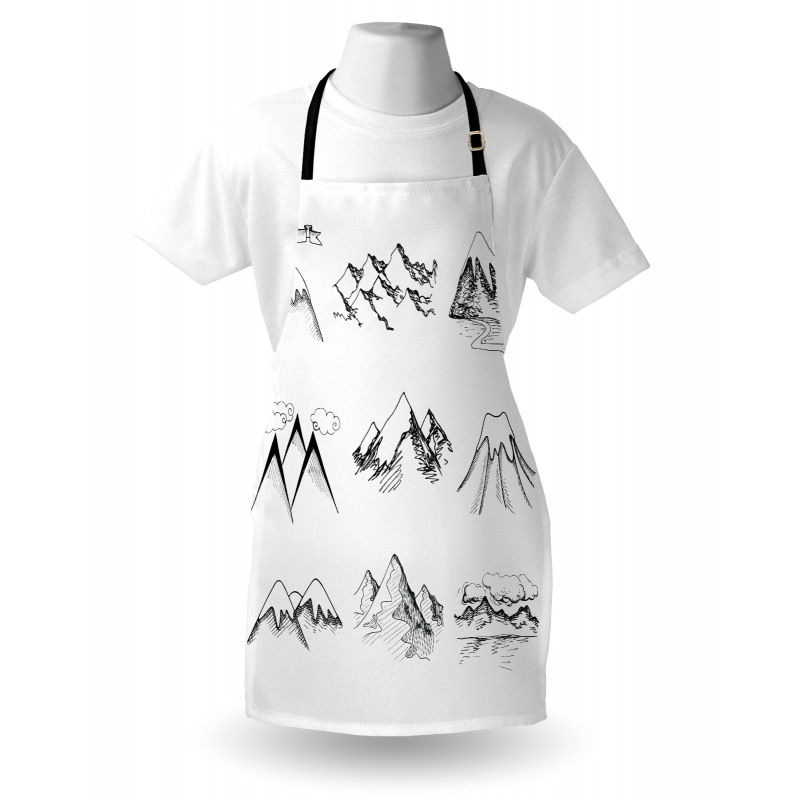 Snowy Peaks Doodle Apron