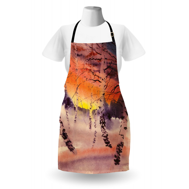 Sundown in Birch Jungle Apron