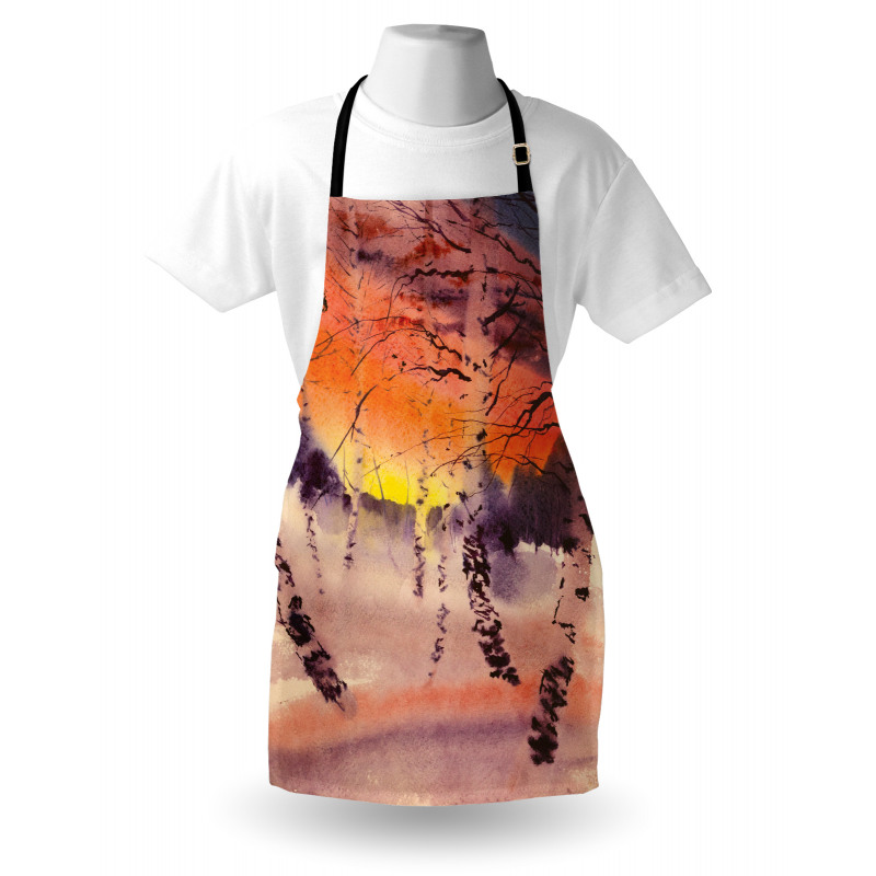 Sundown in Birch Jungle Apron